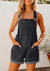 Washed Black Women's Adjustable Denim Overall Short Sleeveless Stretch Women's Jumpsuits Rompers Dungarees Jeans