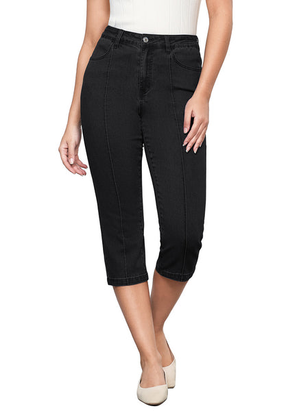 True Black Women's Casual  Denim  Slim Capri Jeans Fashion Clothing