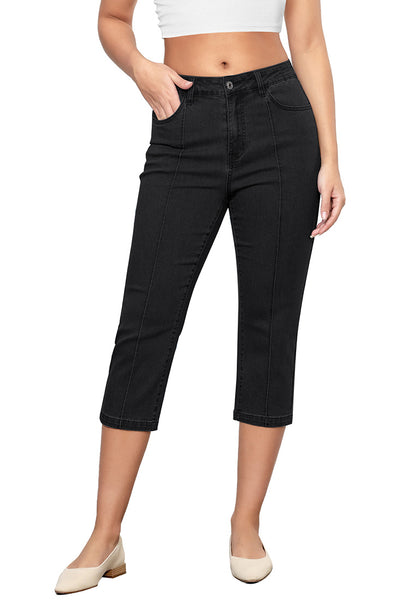 True Black Women's Casual  Denim  Slim Capri Jeans Fashion Clothing