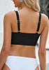 Women's Plain Adjustable Swimsuit Top Ruched Bikini Top