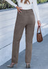 Dark Gray - Women's High Waist Straight Leg Corduroy Pants with Comfort Stretch Waistband Vintage Casual Fall Winter