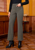 Gray Fashionable High Waisted Wide Leg Trousers for Women Elastic Waist Loose Fit Corduroy Pants