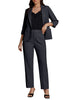 Dark Grey Two piece set of women's 3/4 sleeve business coat and pants suit