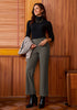 Gray Fashionable High Waisted Wide Leg Trousers for Women Elastic Waist Loose Fit Corduroy Pants