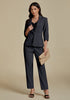 Dark Grey Two piece set of women's 3/4 sleeve business coat and pants suit