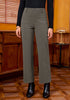 Gray Fashionable High Waisted Wide Leg Trousers for Women Elastic Waist Loose Fit Corduroy Pants
