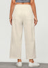 Oatmeal Women Pant Full Length Elastic Waist Lounge barral side pocket