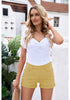 Gold Rattan Women's High Waisted Rolled Hem Distressed Jeans Ripped Denim Shorts