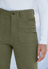 Olive Green Women's High Quality Corduroy Pants High Waist Winter Flared Pants Carry Pockets