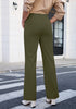 Olive Green  Women's Wide Leg Corduroy Pants Fashion High Waisted Pants with Pockets