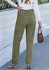 Olive Green - Women's High Waist Straight Leg Corduroy Pants with Comfort Stretch Waistband Vintage Casual Fall Winter