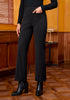 Black Fashionable High Waisted Wide Leg Trousers for Women Elastic Waist Loose Fit Corduroy Pants