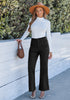 Black  Women's High Quality Corduroy Pants High Waist Winter Flared Pants Carry Pockets