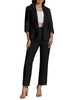 Black Two piece set of women's 3/4 sleeve business coat and pants suit