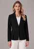 Black Women's  Peplum Suit Jacket Blazer, Tailored Fitted Long Sleeve with Built-in Shoulder Pads, Dressy Casual for Office, Business & Everyday Wear