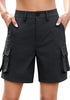 LookbookStore Women's Black High Waist Cargo Shorts, 7