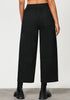 Black Women Pant Full Length Elastic Waist Lounge barral side pocket