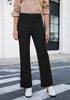Black  Women's Wide Leg Corduroy Pants Fashion High Waisted Pants with Pockets