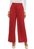 True Red High Waisted Wide Leg Pants for Women Business Casual Flowy Trouser