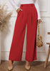 True Red High Waisted Wide Leg Pants for Women Business Casual Flowy Trouser