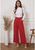 True Red High Waisted Wide Leg Pants for Women Business Casual Flowy Trouser