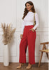 True Red High Waisted Wide Leg Pants for Women Business Casual Flowy Trouser
