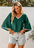 Evergreen Women's 3/4 Sleeve Bell Blouse Color Block Flowy Business Casual Work Tops
