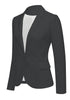 Womens Notched Lapel Pockets Button Work Office Blazer Jacket Suit