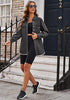 Smoky Gray Button Down Tunic Denim Shirt Jacket