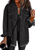 Smoky Gray Button Down Tunic Denim Shirt Jacket