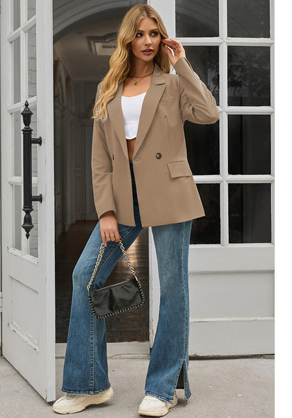 Dark Khaki Blazer Jackets for Women Business Casual Outfits Work Office Blazers Lightweight Dressy Suits with Pocket