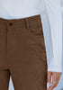 Cocoa Brown - Comfort Stretch Waist Women's High Rise Straight Leg Corduroys Flattering Vintage Everyday Pants