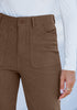 Cocoa Brown Women's High Quality Corduroy Pants High Waist Winter Flared Pants Carry Pockets