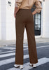 Cocoa Brown Women's Wide Leg Corduroy Pants Fashion High Waisted Pants with Pockets