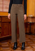 Cocoa Brown Fashionable High Waisted Wide Leg Trousers for Women Elastic Waist Loose Fit Corduroy Pants