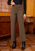Cocoa Brown Fashionable High Waisted Wide Leg Trousers for Women Elastic Waist Loose Fit Corduroy Pants