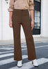 Cocoa Brown Women's Wide Leg Corduroy Pants Fashion High Waisted Pants with Pockets