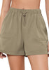 Khaki for Women's Comfy Drawstring Dri-Fit Elastic Waist Shorts Lounge Sports Wear