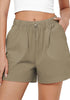 Khaki for Women's Comfy Drawstring Dri-Fit Elastic Waist Shorts Lounge Sports Wear