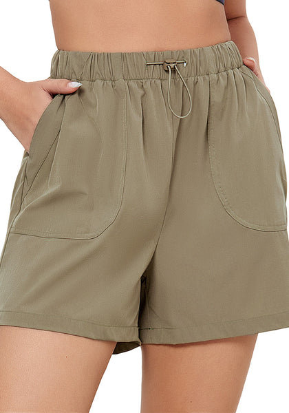 Khaki for Women's Comfy Drawstring Dri-Fit Elastic Waist Shorts Lounge Sports Wear