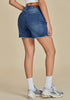 Classic Blue for Women's High Waist Denim Pull On Shorts Relaxed Fit Straight Mega Stretch