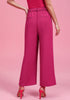 Petite Magenta High Waisted Wide Leg Pants for Women Business Casual Flowy Trouser