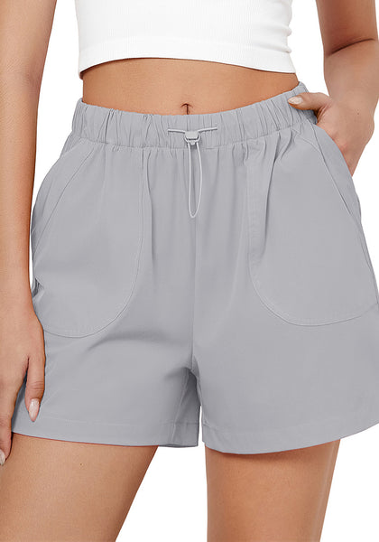 Light Gray for Women's Comfy Drawstring Dri-Fit Elastic Waist Shorts Lounge Sports Wear