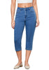 Classic Blue Women's Casual  Denim  Slim Capri Jeans Fashion Clothing