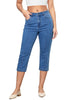 Classic Blue Women's Casual  Denim  Slim Capri Jeans Fashion Clothing