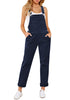 Navy Blue Womens Overalls Corduroy Bib Adjustable Straps Fashion Jumpsuit Overall for Women with Pocket