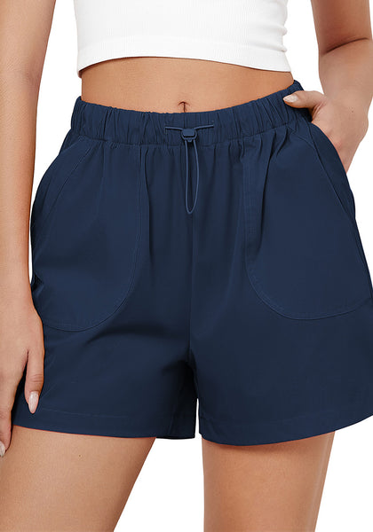 Navy Blue Women's Comfy Drawstring Dri-Fit Elastic Waist Shorts Lounge Sports Wear