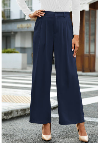 high waisted navy blue dress pants Navy Blue Dress Pants - Navy High Waisted Pants - Trousers