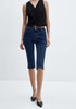 Dark Blue Women's Casual  Denim  Slim Capri Jeans Fashion Clothing