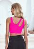 Neon Pink Women's Bikini Tops Cutout Swimsuit Tops High Cut Bathing Suit